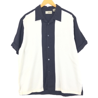 古着 Cubavera オープンカラー 半袖 ツートンシャツ メンズL /eaa442609(シャツ)
