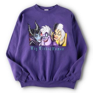 古着 90年代 THE DISNEY CATALOG DISNEY ディズニー ヴィランズ キャラクタースウェットシャツ トレーナー USA製 メンズL ヴィンテージ /eva001752(スウェット)