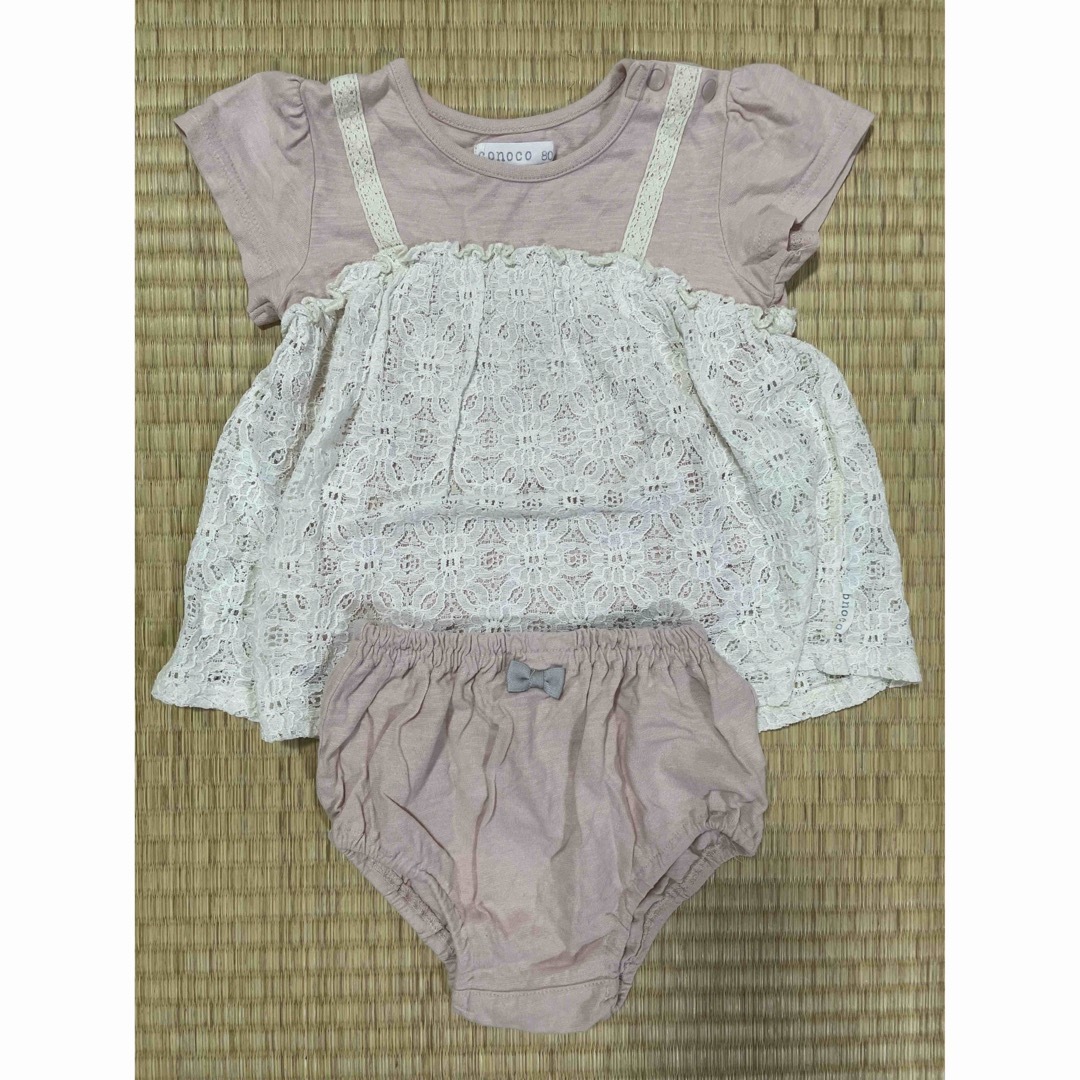 apres les cours(アプレレクール)の女の子80サイズ　半袖３枚セット キッズ/ベビー/マタニティのキッズ服女の子用(90cm~)(Tシャツ/カットソー)の商品写真