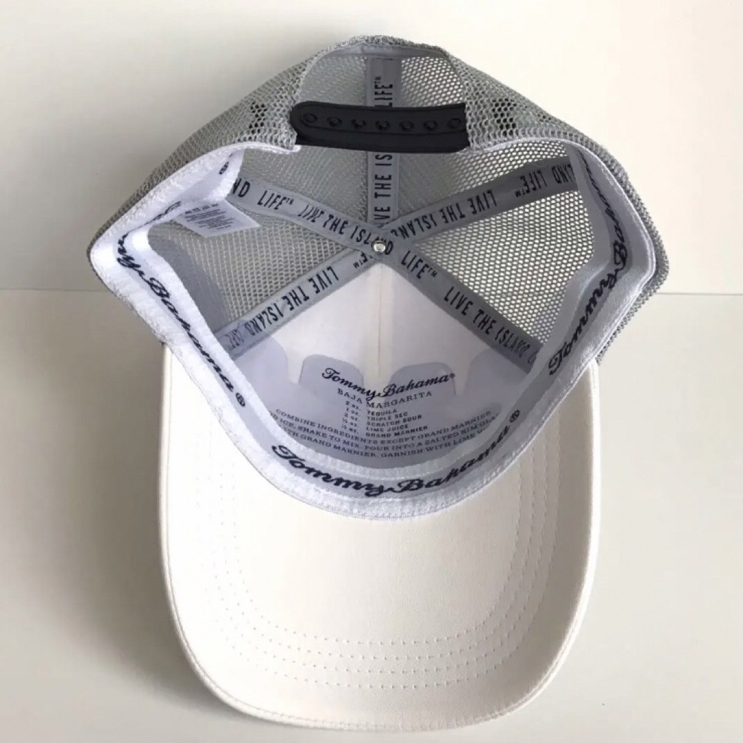 極レア【新品】USA  トミーバハマ キャップ メッシュ  帽子 白×グレー メンズの帽子(キャップ)の商品写真