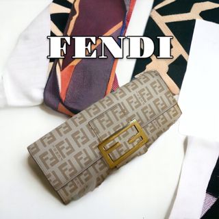 フェンディ(FENDI)の【フェンディ】ズッキーノ FFロゴ 二つ折り 長財布 美品 人気モデル 010(財布)