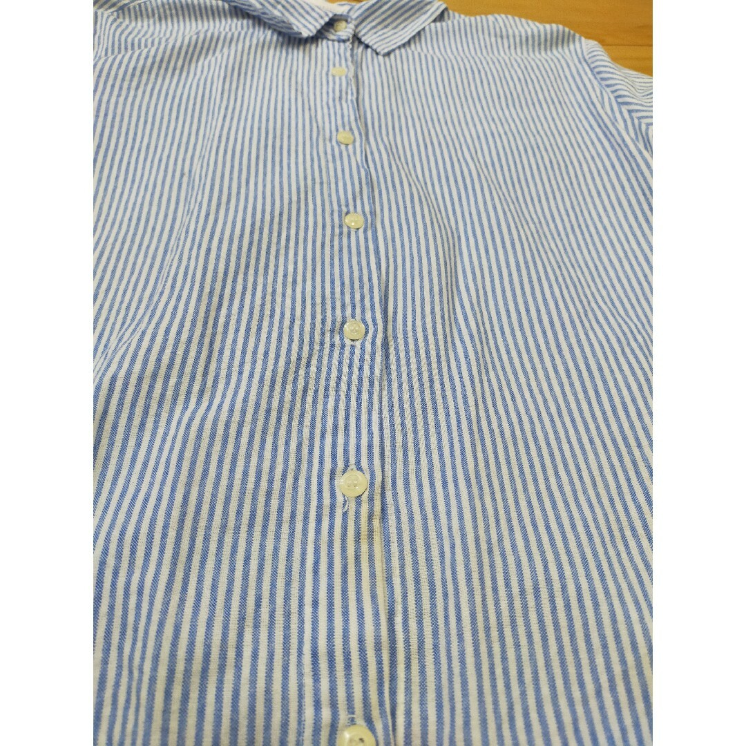 長袖シャツ　ブルーストライプ レディースのトップス(シャツ/ブラウス(長袖/七分))の商品写真