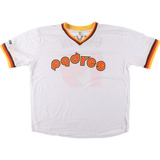 古着 MLB SAN DIEGO PADRES サンディエゴパドレス Vネック ベースボールTシャツ メンズXL /eaa440587(Tシャツ/カットソー(半袖/袖なし))