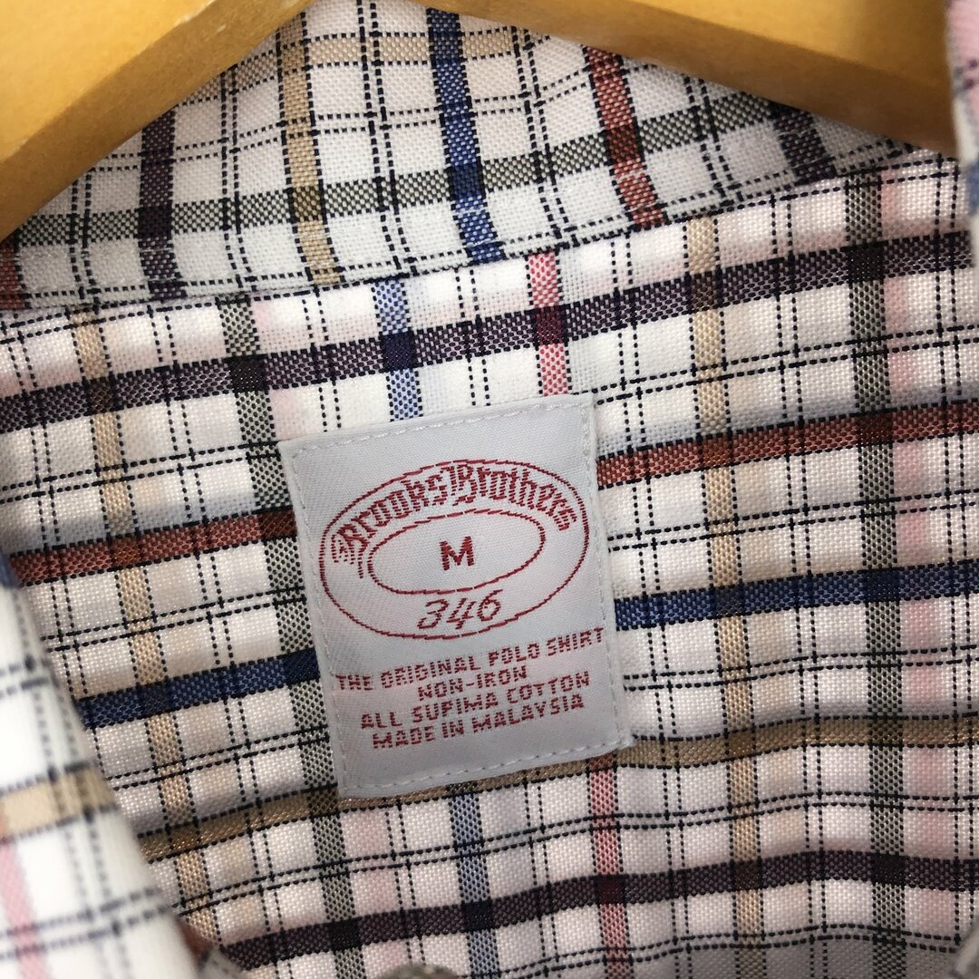 Brooks Brothers(ブルックスブラザース)の古着 ブルックスブラザーズ Brooks Brothers 346 長袖 ボタンダウンチェックシャツ マレーシア製 メンズM /eaa442379 メンズのトップス(シャツ)の商品写真