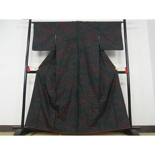 平和屋-こころ店■本場大島紬　草花文　正絹　逸品　AAAD4651Bwt(着物)