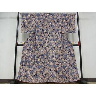 平和屋-こころ店■上質な小紋　亀甲重ね花文　正絹　逸品　未使用　AAAD6673Bwt(着物)