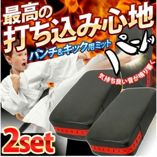 ★2個組★ キックミット 軽量 抜群ホールド 幅広サイズ 衝撃吸収 厚さ11cm(ボクシング)