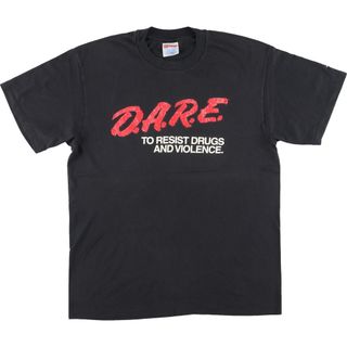 ヘインズ(Hanes)の古着 90年代 ヘインズ Hanes D.A.R.E. 薬物乱用防止教育 プリントTシャツ メンズL ヴィンテージ /eaa446651(Tシャツ/カットソー(半袖/袖なし))