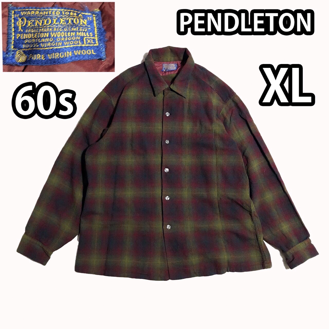 PENDLETON(ペンドルトン)の★60s ペンドルトン オープン カラーシャツ オンブレ シャドー ボードシャツ メンズのトップス(シャツ)の商品写真