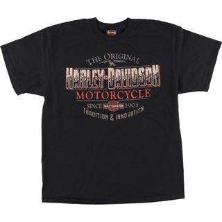 ハーレーダビッドソン(Harley Davidson)の古着 ハーレーダビッドソン Harley-Davidson Hanes モーターサイクル バイクTシャツ メンズL /eaa441589(Tシャツ/カットソー(半袖/袖なし))