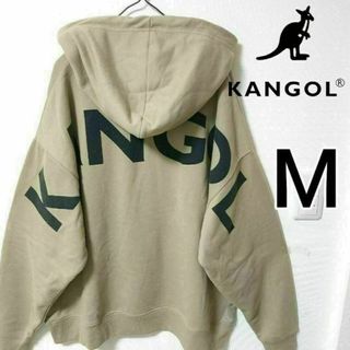 KANGOL ベージュ バックプリント プルオーバー パーカー カンゴール 裏毛