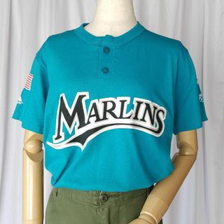 マジェスティック(Majestic)のLサイズ/マジェスティック MLB マイアミマーリンズ 半袖Tシャツ(Tシャツ/カットソー)