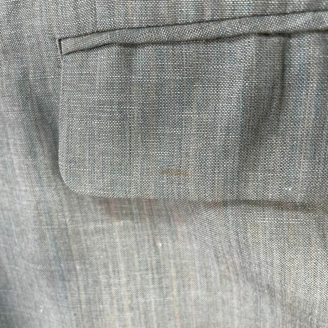 Marylebone スーツ セットアップ ダブル くすみカラー 緑 レトロ 麻 メンズのスーツ(スーツジャケット)の商品写真