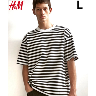 エイチアンドエム(H&M)の新品 H&M 速乾性 ボーダーTシャツ L(Tシャツ/カットソー(半袖/袖なし))