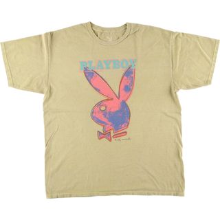 古着 プレイボーイ PLAYBOY 半袖 ロゴTシャツ メンズL /eaa441752(Tシャツ/カットソー(半袖/袖なし))