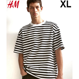 エイチアンドエム(H&M)の新品 H&M 速乾性 ボーダーTシャツ XL(Tシャツ/カットソー(半袖/袖なし))