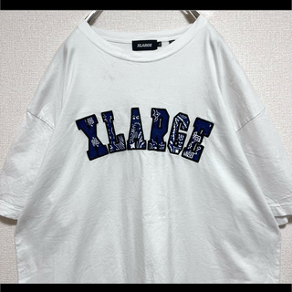 エクストララージ(XLARGE)のXLARGE エクストララージ Tシャツ 半袖 アーチロゴ でかロゴ 刺繍 XL(Tシャツ/カットソー(半袖/袖なし))