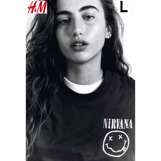 新品 H&M × NIRVANA ニコちゃんロゴ Tシャツ L