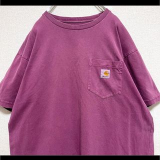 カーハート(carhartt)のcarhartt カーハート Tシャツ 半袖 胸ポケット ロゴ M ぶどう色(Tシャツ/カットソー(半袖/袖なし))