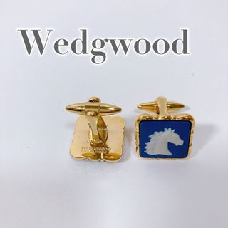 ウェッジウッド(WEDGWOOD)の美品 ウェッジウッド カフス 馬 ブルー ゴールド(カフリンクス)