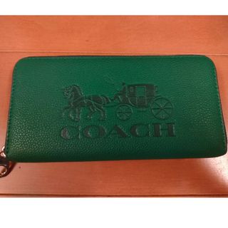 コーチ(COACH)の【美品】コーチ COACH 女性用 長財布　グリーン(財布)