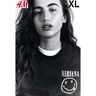 エイチアンドエム(H&M)の新品 H&M × NIRVANA ニコちゃんロゴ Tシャツ XL(Tシャツ(半袖/袖なし))