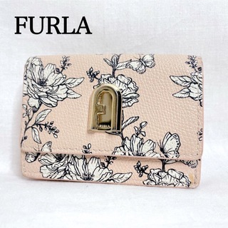 フルラ(Furla)のFURLA フルラ トライフォールドウォレット 三つ折財布 アーチロゴ 花柄(財布)