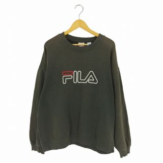 フィラ(FILA)のFILA(フィラ) USA製 ロゴ刺繍 クルーネックスウェット メンズ トップス(スウェット)