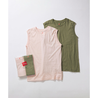 アダムエロペ(AER ADAM ET ROPE)のHanes for BIOTOP Sleeveless T-Shirts ピンク(Tシャツ(半袖/袖なし))