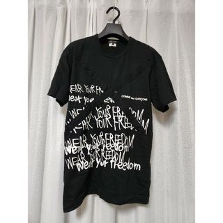 コムデギャルソンオムプリュス(COMME des GARCONS HOMME PLUS)の【美品】コム・デ・ギャルソン オム プリュス　半袖　Tシャツ　黒　L(Tシャツ/カットソー(半袖/袖なし))