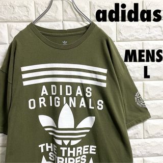 adidas - アディダス　半袖Tシャツ　トレフォイルロゴ　デカロゴ　メンズLサイズ