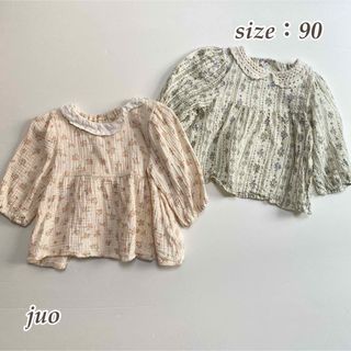 シマムラ(しまむら)の【まとめ売り】しまむら juo ジュオ 小花柄  長袖ブラウス2枚セット 90(ブラウス)