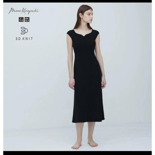 ユニクロ(UNIQLO)のユニクロ×マメクロゴウチ　3Dニットワンピース　ノースリーブ(ロングワンピース/マキシワンピース)