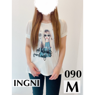 【INGNI】イング 半袖トップス シースルー ショルダー Tシャツ M