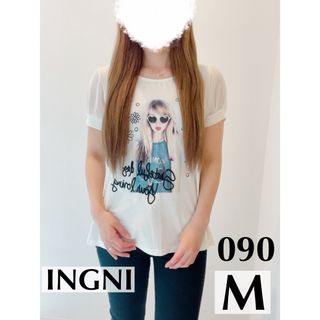 イング(INGNI)の【INGNI】イング 半袖トップス シースルー ショルダー Tシャツ M(Tシャツ(半袖/袖なし))