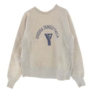 チャンピオン(Champion)のChampion チャンピオン スウェット ヴィンテージ 60s 70s タタキタグ最終 YMCA 染み込み プリント リバースウィーブ クルー スウェット グレー系 XL【中古】(スウェット)