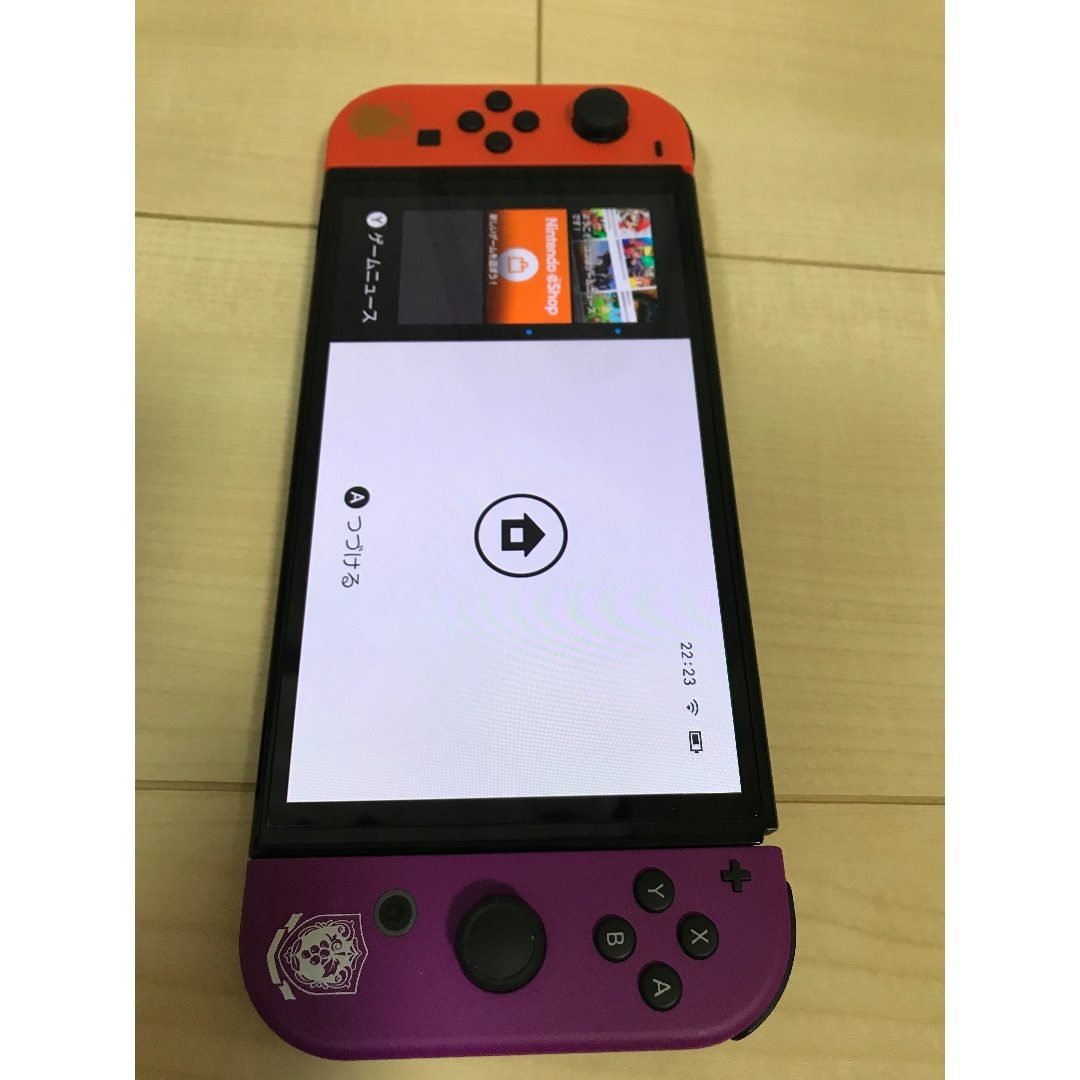 Nintendo Switch(ニンテンドースイッチ)の未使用に近い✨有機ELスカーレットバイオレットモデルSwitch本体一式✨ エンタメ/ホビーのゲームソフト/ゲーム機本体(家庭用ゲーム機本体)の商品写真