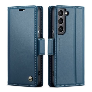 Galaxy S21 ケース手帳型 上質PUレザー 財布型　マグネット式　ブルー(Androidケース)
