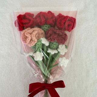 カーネーション　小さいお花　枯れない花　花束　編み物　あみぐるみ　ハンドメイド(その他)