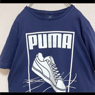 プーマ(PUMA)のPUMA プーマ Tシャツ 半袖 ネイビー スニーカー S(Tシャツ/カットソー(半袖/袖なし))