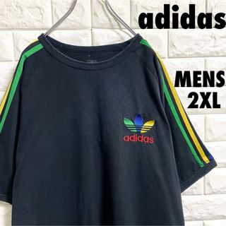 アディダス(adidas)のアディダス　半袖Tシャツ　3本ライン　メンズ2XLサイズ(Tシャツ/カットソー(半袖/袖なし))