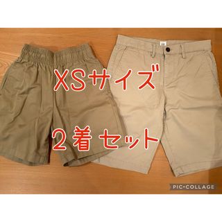 ジーユー(GU)のXSサイズ ベージュ系 カーゴハーフパンツ ショートパンツ 短パン 2着セット(ショートパンツ)