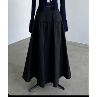 ココディール(COCO DEAL)のエメイン waist shape Jacquard volume skirt(ロングスカート)