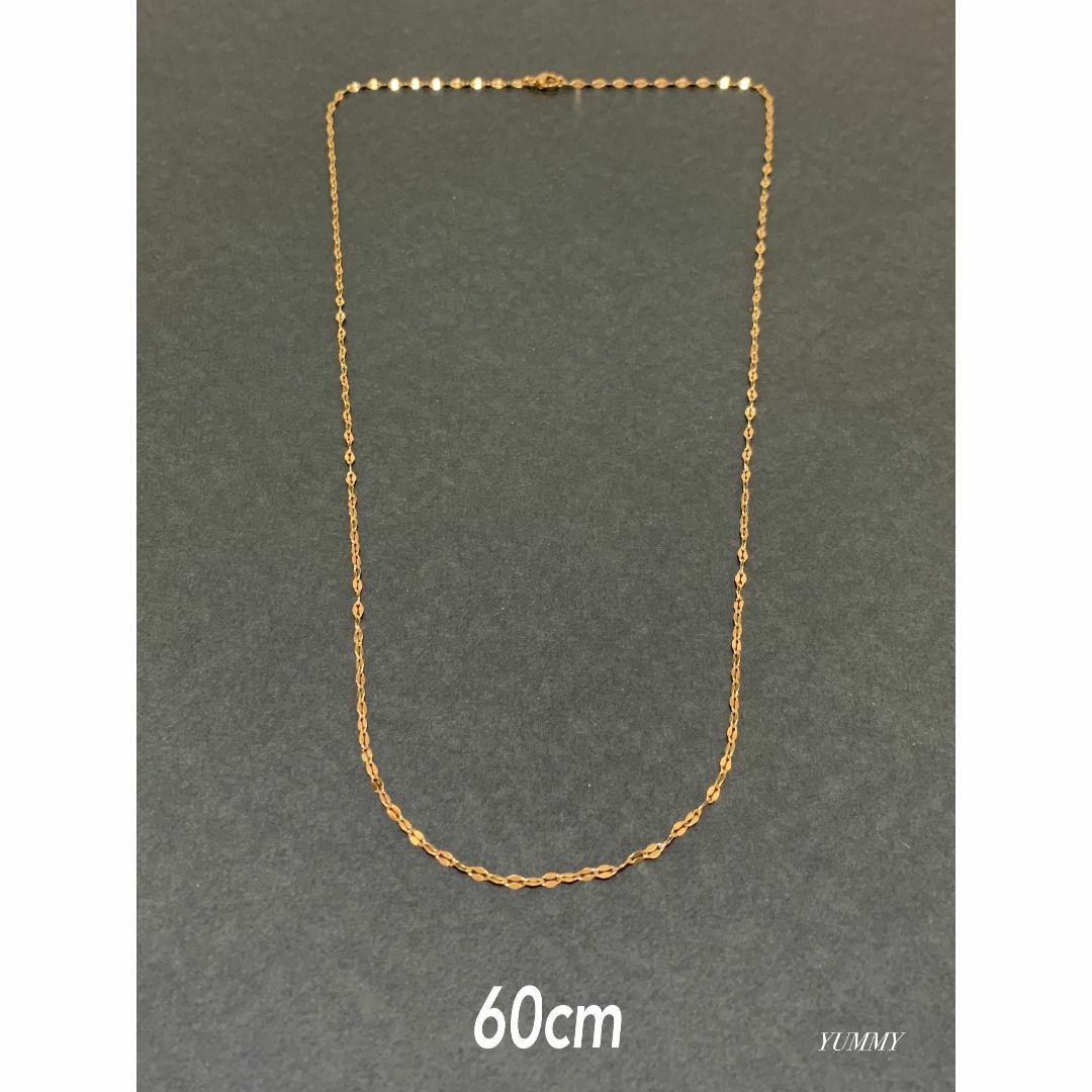 【ペタルチェーンネックレス ゴールド 2mm 60cm】ステンレス メンズのアクセサリー(ネックレス)の商品写真
