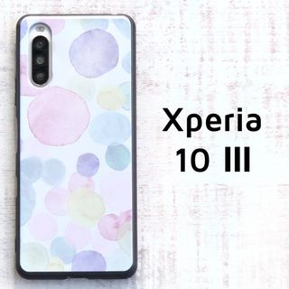 Xperia 10 Ⅲ パステル 水玉 ソフトケース カバー エクスペリア(Androidケース)