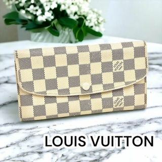 ルイヴィトン(LOUIS VUITTON)のルイヴィトン ダミエアズール　ポルトフォイユエミリー フラップ長財布　ホワイト(財布)