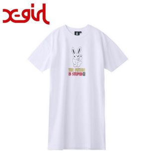 エックスガール(X-girl)のX-GIRL KOZIK SMOKING BUNNY 半袖 Tシャツ ワンピ(Tシャツ/カットソー(半袖/袖なし))