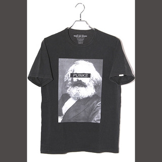 ラフアンドラゲッド PUNKS フォトプリント 半袖Tシャツ M ブラック(Tシャツ/カットソー(半袖/袖なし))
