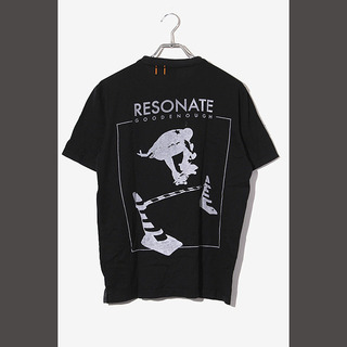 リゾネイトグッドイナフ(RESONATE GOODENOUGH)のリゾネイト グッドイナフ コットン プリント 半袖Tシャツ M ブラック(Tシャツ/カットソー(半袖/袖なし))