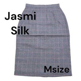 レディーススカート　Jasmi Silk(ジャスミシルク)　新品　Mサイズ　絹(ひざ丈スカート)
